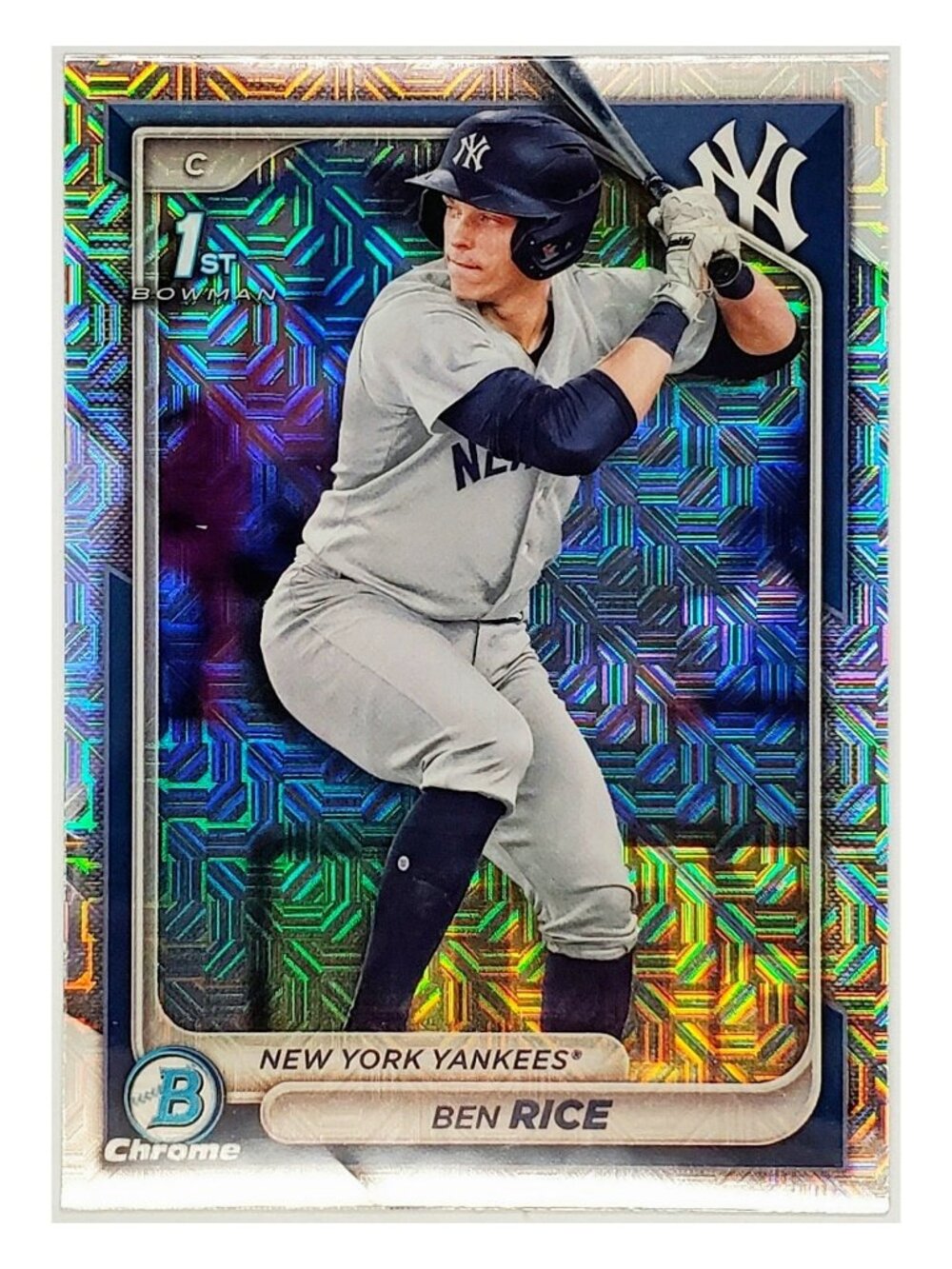 BEN RICE ROOKIE MOJO REFRACTOR "1ST BOWMAN" 2024 BOWMAN CHROME, YANKEES
